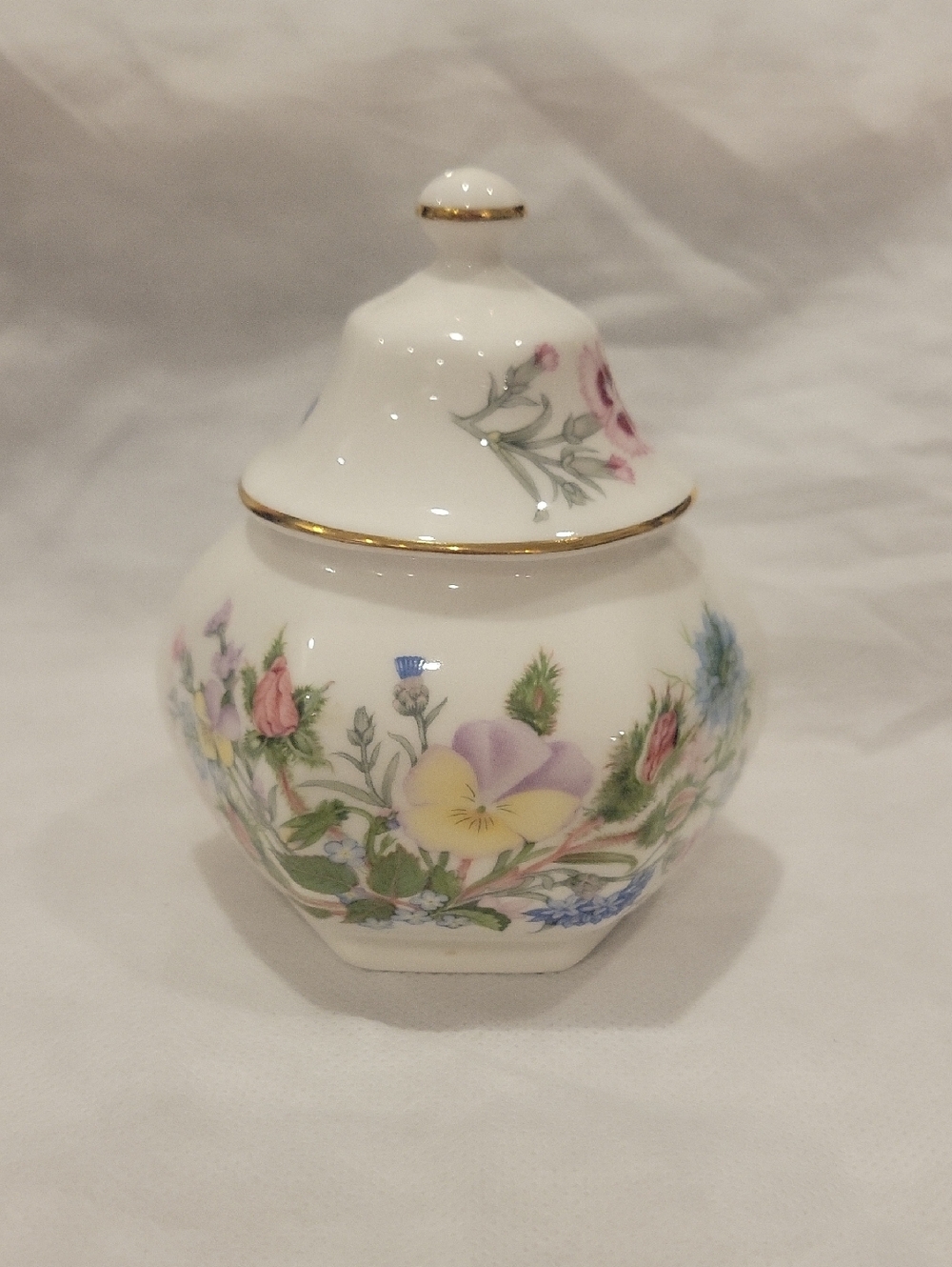 Aynsley Wild Tudor Floral Porcelain Covered Jar